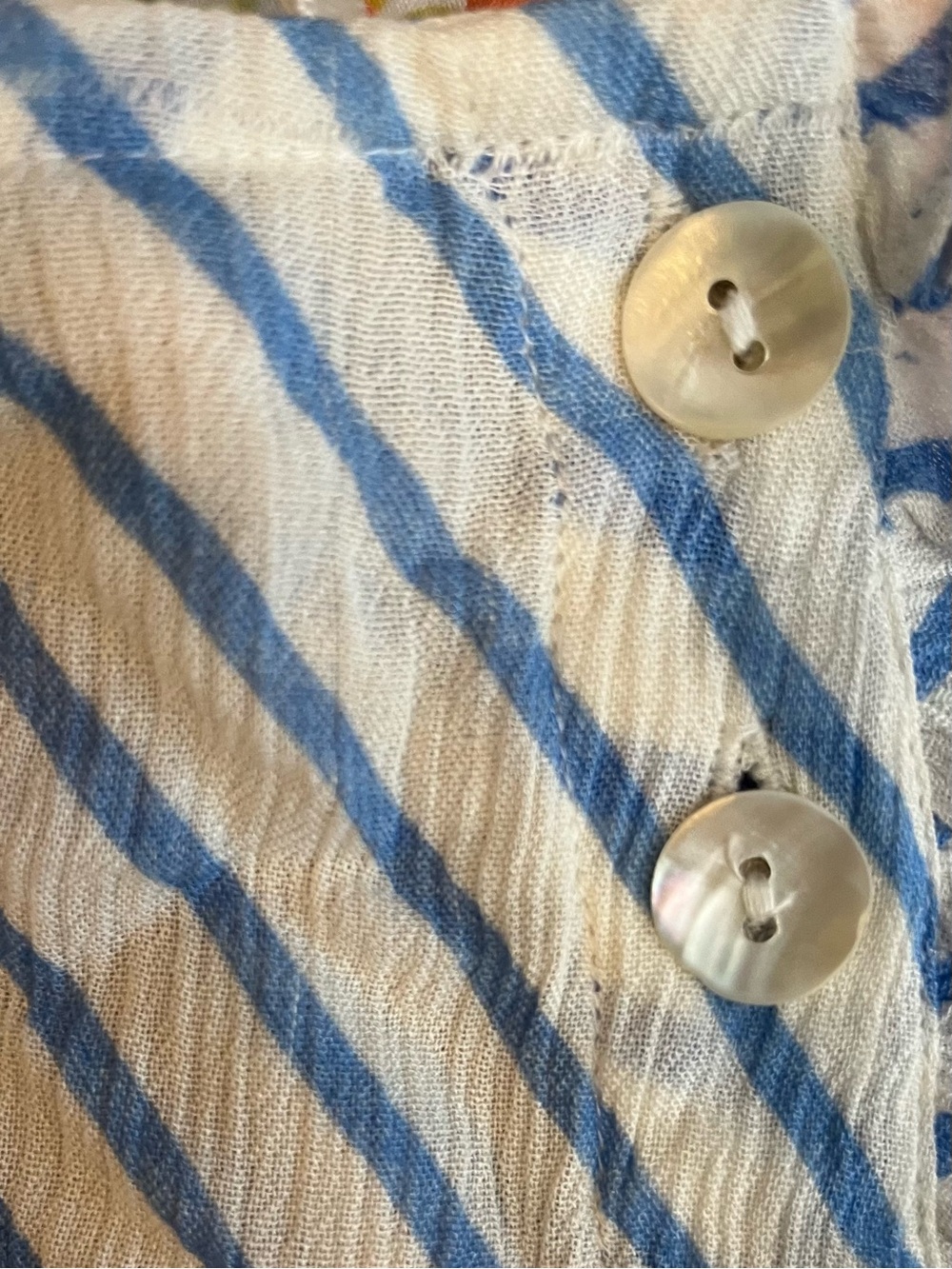 Tularosa Striped “Rae” High Rise Button-Trim Ruffle Edge Shorts - Picture 7 of 11